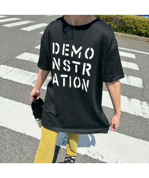 copine(コピン)の「フロントロゴプリントTシャツ(ブラック)(Tシャツ/カットソー・レディース・ブラック・ワンサイズ)」の1枚目の写真