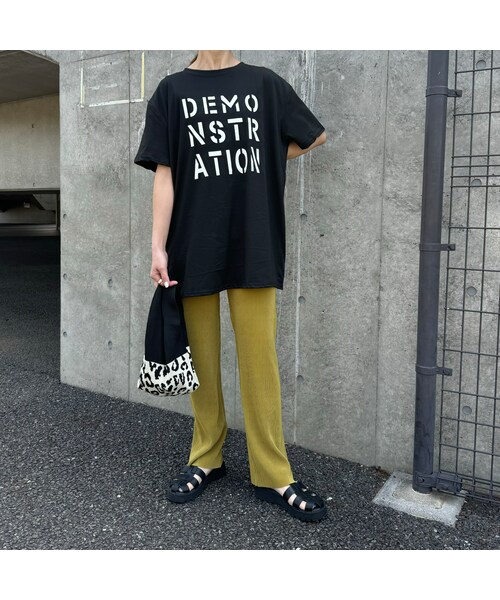 copine(コピン)の「セルフカットプリーツパンツ(マスタード)(その他パンツ・レディース・マスタード・F)」の1枚目の写真