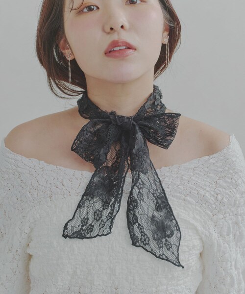 Lattice(Lattice)の「レースマルチリボン(その他ヘアアクセサリー・レディース・ホワイト/ブラック・FREE)」の2枚目の写真