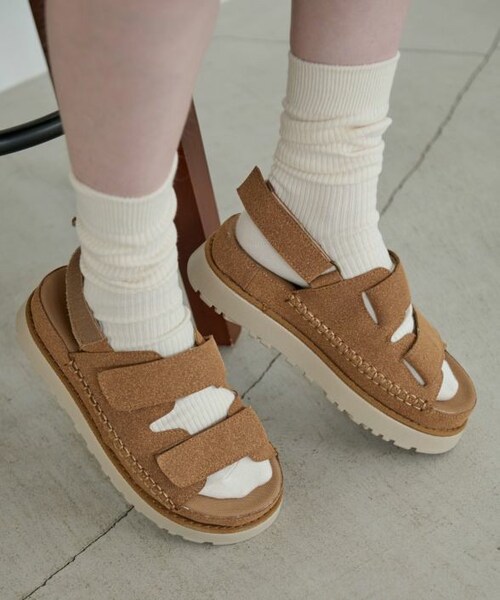 Crisp（クリスプ）の「ダブルベルト厚底サンダル[c3R3630]（サンダル・レディース・ブラック/ブラウン・36/37/38/39）」の2枚目の写真