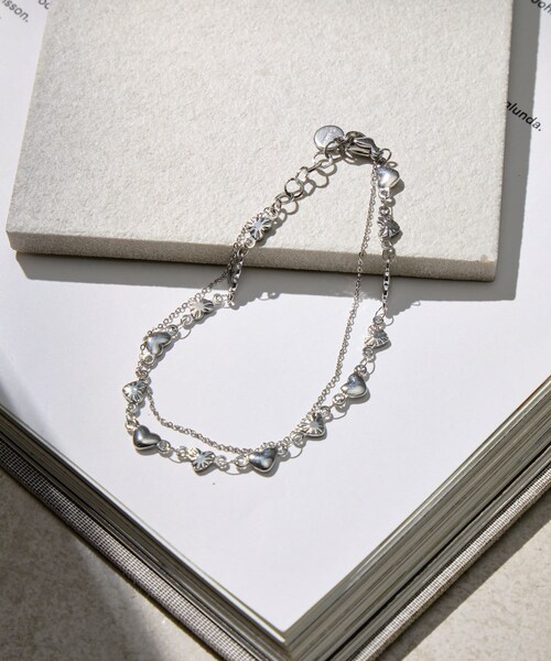 Lattice（Lattice）の「＜ステンレス＞ハートチェーンブレスレット（ブレスレット・レディース・ゴールド/シルバー・FREE）」の2枚目の写真