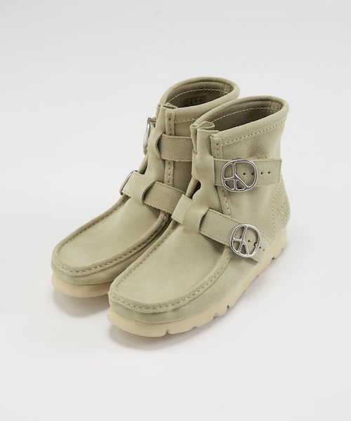 CIAOPANIC（チャオパニック）の「【NEEDLES/ニードルズ】WALLABEE Hi － PEACE BUCKLE（モカシン/デッキシューズ・レディース・ブラック/ベージュ・7/6/8）」の2枚目の写真