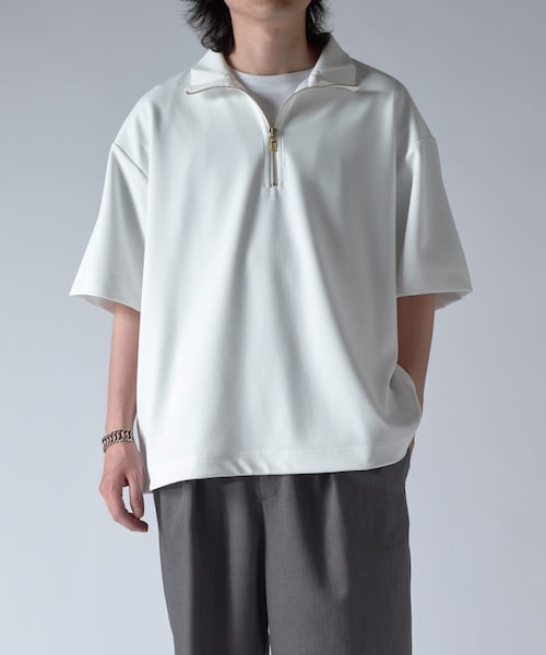 ジョーゼットハーフZIP s/s カットソー ジョーゼットハーフZIP s/s