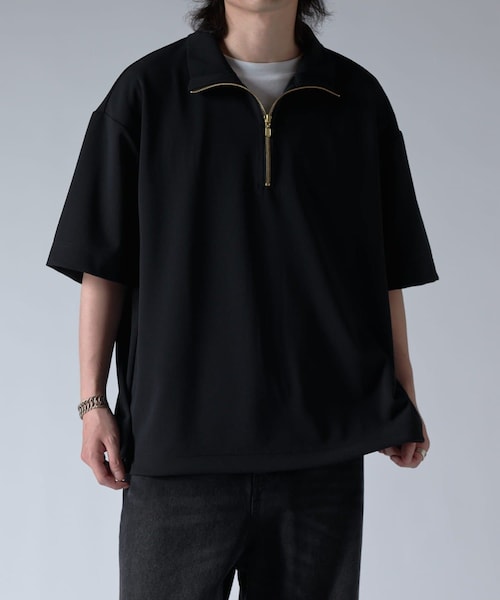 ジョーゼットハーフZIP s/s カットソー