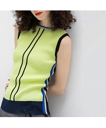 AULA AILA | AULA AILA 2WAYスリーブレスサイドラインニット(タンクトップ)