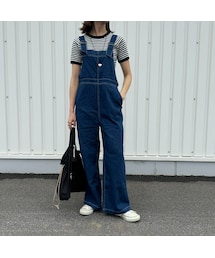 copine | 7.5ozデニムサロペット(ブルー)(サロペット/オーバーオール)