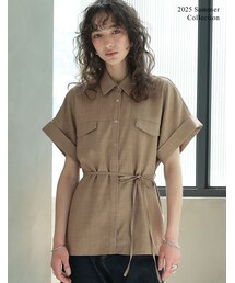 Re:EDIT（リエディ）の「リネンライク金ボタンサファリシャツ - トップス通販 | 人気レディースファッション - Re:EDIT（リエディ）（フォーマルスーツ/小物）」