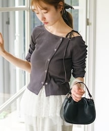 Kastane（カスタネ）の「【5.3(土)0:00発売/XS.Fサイズ展開】オフショルテレコ5分袖カットソー（Tシャツ/カットソー）」