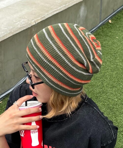 CIAOPANIC TYPY(チャオパニックティピー)の「【UNISEX】3WAYアソート麻タッチロールワッチ(ニットキャップ/ビーニー・レディース・イエロー/アイボリー/ネイビー/グリーン/グレー/ブラック・ONE)」の5枚目の写真