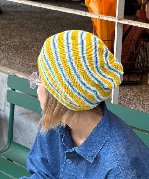 CIAOPANIC TYPY(チャオパニックティピー)の「【UNISEX】3WAYアソート麻タッチロールワッチ(ニットキャップ/ビーニー・レディース・イエロー/アイボリー/ネイビー/グリーン/グレー/ブラック・ONE)」の1枚目の写真