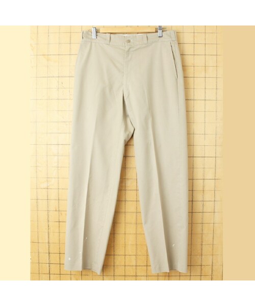 70s 80s USA製 Sears ワーク パンツ ベージュ W33相当 スラックス アメリカ古着