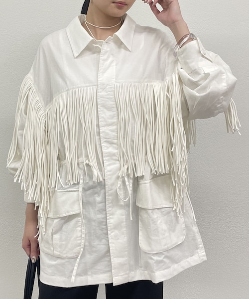 crinkle fringe M65 jacket
