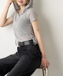 WHO'S WHO gallery（フーズフーギャラリー）の「【予約】シアーヘンリー半袖パーカー（Tシャツ/カットソー）」