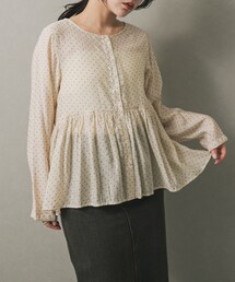 SENSE OF PLACE by URBAN RESEARCH | フロッキードットウエストギャザーブラウス(シャツ/ブラウス)