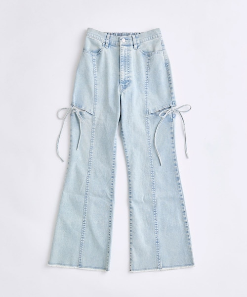 OLIVE des OLIVE サイドスリットストレッチ デニムパンツ S セール】【S/M/Lサイズ展開/美脚効果】サイドスリットストレッチ