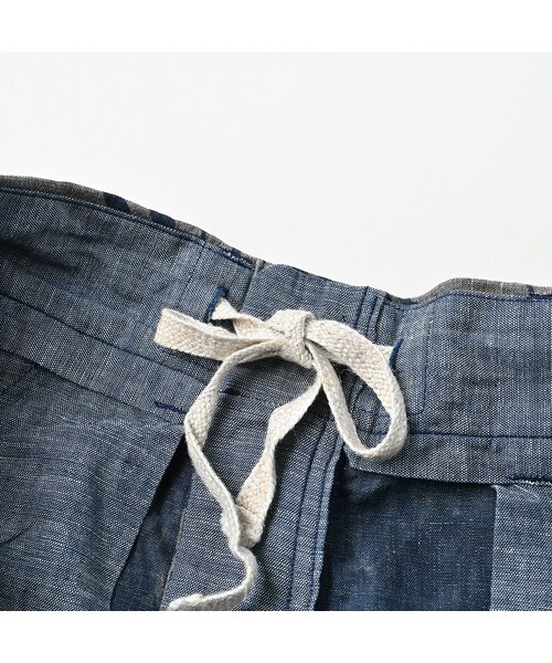 45R（フォーティファイブアール）の「リネンロータスプリントのニームショーツ MEN（インディゴ）（パンツ・メンズ・73-インディゴ・03-M/04-L）」の18枚目の写真