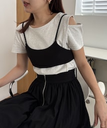CAPRICIEUX LE'MAGE | 【HAPPY BAG対象アイテム】ビスチェSETアシメTシャツ(Tシャツ/カットソー)