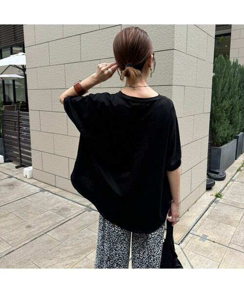 copine(コピン)の「接触冷感バックロングTシャツ(ブラック)(Tシャツ/カットソー・レディース・ブラック・F)」の1枚目の写真