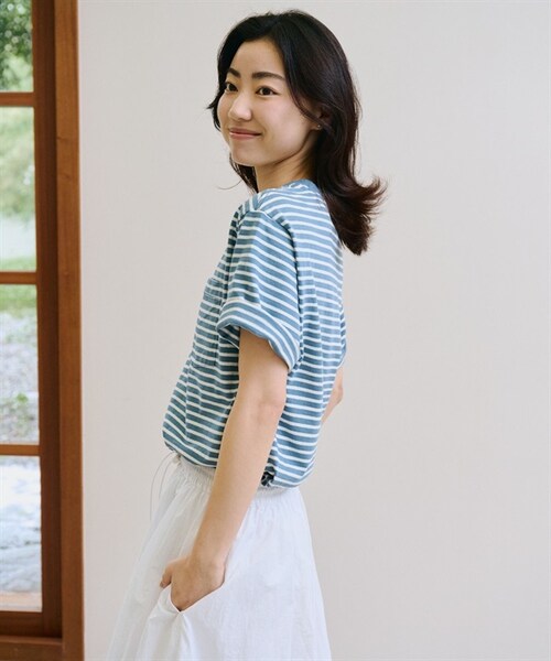 patagonia（パタゴニア）の「Patagonia / 條紋口袋短袖上衣（その他・レディース・灰色WKSE/藍色WKSU・灰色WKSE/藍色WKSU）」の7枚目の写真