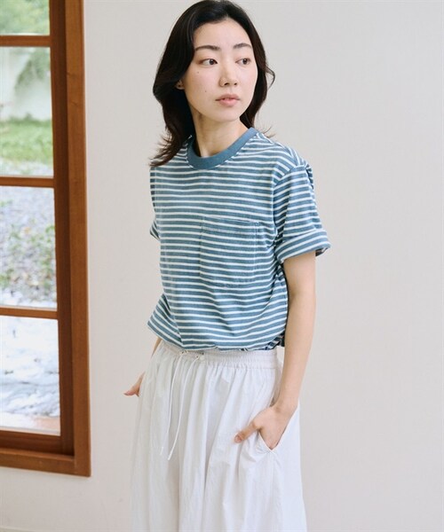 patagonia（パタゴニア）の「Patagonia / 條紋口袋短袖上衣（その他・レディース・灰色WKSE/藍色WKSU・灰色WKSE/藍色WKSU）」の3枚目の写真