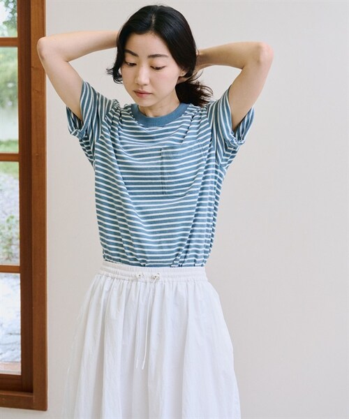 patagonia（パタゴニア）の「Patagonia / 條紋口袋短袖上衣（その他・レディース・灰色WKSE/藍色WKSU・灰色WKSE/藍色WKSU）」の6枚目の写真