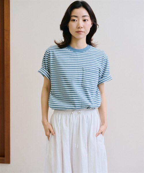 patagonia（パタゴニア）の「Patagonia / 條紋口袋短袖上衣（その他・レディース・灰色WKSE/藍色WKSU・灰色WKSE/藍色WKSU）」の5枚目の写真