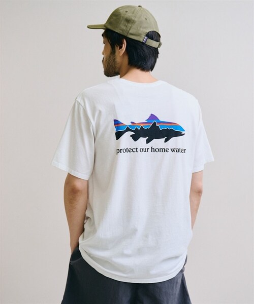 patagonia(パタゴニア)の「Patagonia / Home Water Trout 有機棉印花短袖上衣(その他・メンズ・白色WHI/黑色INBK/綠色RVGN・白色WHI/黑色INBK/綠色RVGN)」の8枚目の写真