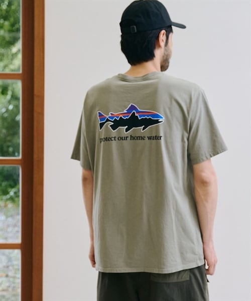 patagonia(パタゴニア)の「Patagonia / Home Water Trout 有機棉印花短袖上衣(その他・メンズ・白色WHI/黑色INBK/綠色RVGN・白色WHI/黑色INBK/綠色RVGN)」の14枚目の写真