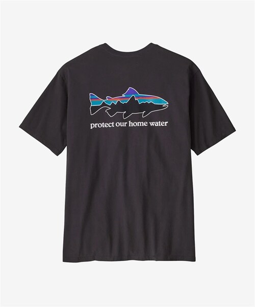 patagonia(パタゴニア)の「Patagonia / Home Water Trout 有機棉印花短袖上衣(その他・メンズ・白色WHI/黑色INBK/綠色RVGN・白色WHI/黑色INBK/綠色RVGN)」の2枚目の写真