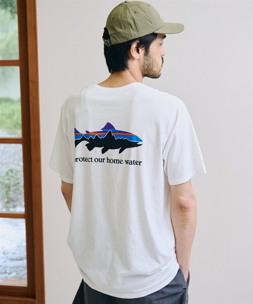 patagonia(パタゴニア)の「Patagonia / Home Water Trout 有機棉印花短袖上衣(その他・メンズ・白色WHI/黑色INBK/綠色RVGN・白色WHI/黑色INBK/綠色RVGN)」の7枚目の写真