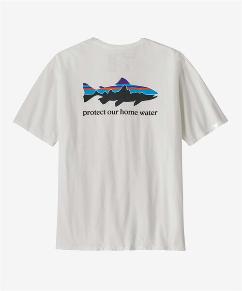 patagonia(パタゴニア)の「Patagonia / Home Water Trout 有機棉印花短袖上衣(その他・メンズ・白色WHI/黑色INBK/綠色RVGN・白色WHI/黑色INBK/綠色RVGN)」の1枚目の写真