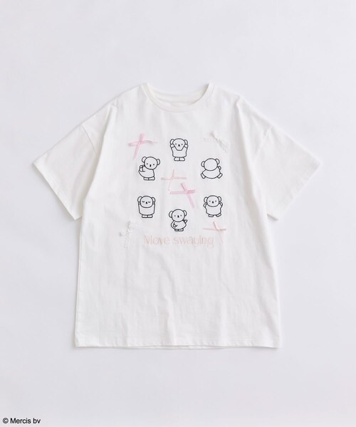 OLIVE des OLIVE（オリーブデオリーブ）の「miffy ribbon Big T（Tシャツ/カットソー・レディース・ブラック/ホワイト/オフホワイト・FREE）」の3枚目の写真