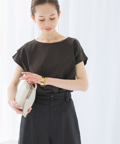 URBAN RESEARCH ROSSO WOMEN(アーバンリサーチ ロッソ)の「涼感蝙蝠袖套衫(その他・レディース・米白色/深棕色/薄荷綠・米白色/深棕色/薄荷綠)」の16枚目の写真