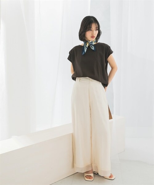 URBAN RESEARCH ROSSO WOMEN(アーバンリサーチ ロッソ)の「涼感蝙蝠袖套衫(その他・レディース・米白色/深棕色/薄荷綠・米白色/深棕色/薄荷綠)」の12枚目の写真