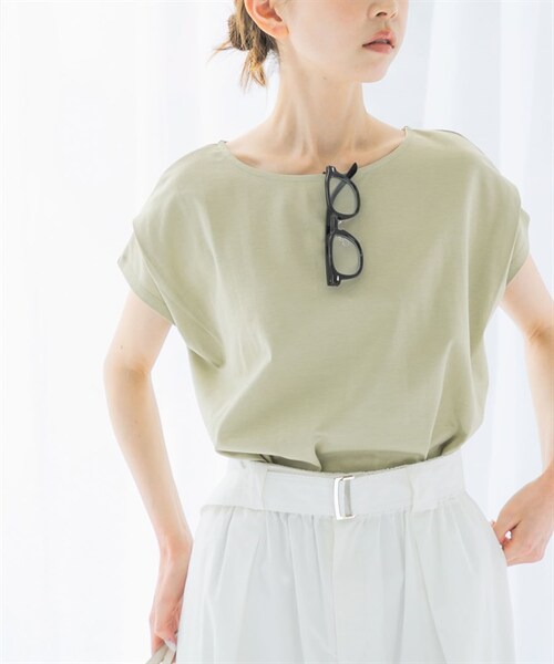 URBAN RESEARCH ROSSO WOMEN(アーバンリサーチ ロッソ)の「涼感蝙蝠袖套衫(その他・レディース・米白色/深棕色/薄荷綠・米白色/深棕色/薄荷綠)」の4枚目の写真