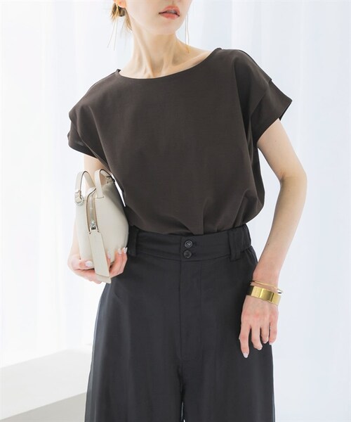 URBAN RESEARCH ROSSO WOMEN(アーバンリサーチ ロッソ)の「涼感蝙蝠袖套衫(その他・レディース・米白色/深棕色/薄荷綠・米白色/深棕色/薄荷綠)」の15枚目の写真