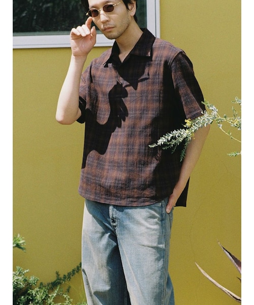 見逃し厳禁！おトクな LIDNM（リドム）の「CREPE COTTON PLAID SHIRT（シャツ/ブラウス トップス