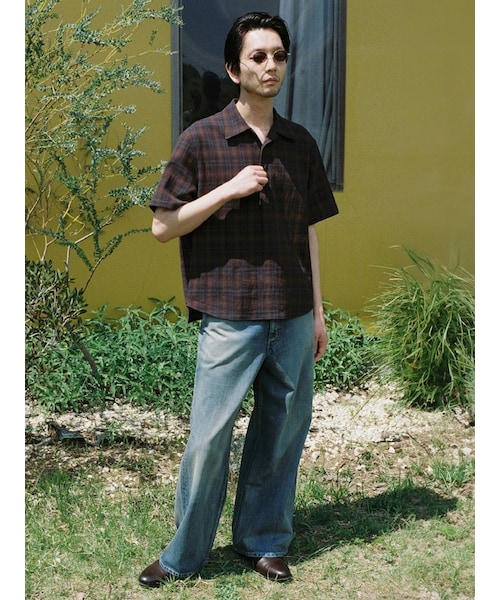 LIDNM（リドム）の「CREPE COTTON PLAID SHIRT（シャツ/ブラウス