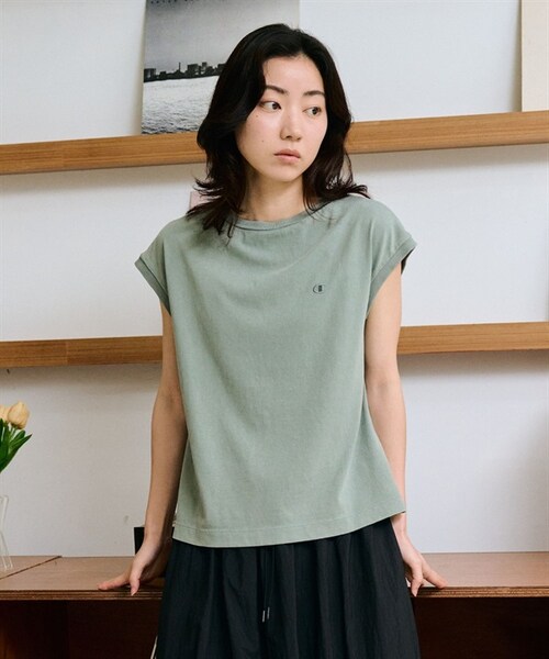 Champion（チャンピオン）の「Champion / 刺繡LOGO洗舊感法式袖上衣（その他・レディース・灰色/灰藍色/粉紫色・灰色/灰藍色/粉紫色）」の6枚目の写真