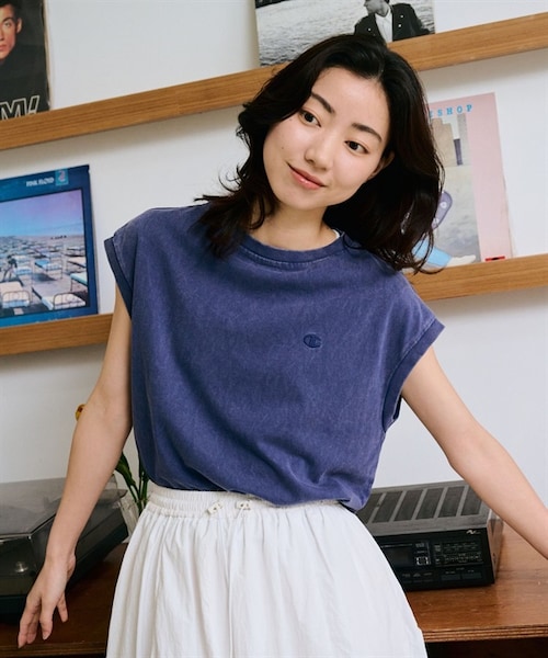 Champion（チャンピオン）の「Champion / 刺繡LOGO洗舊感法式袖上衣（その他・レディース・灰色/灰藍色/粉紫色・灰色/灰藍色/粉紫色）」の12枚目の写真