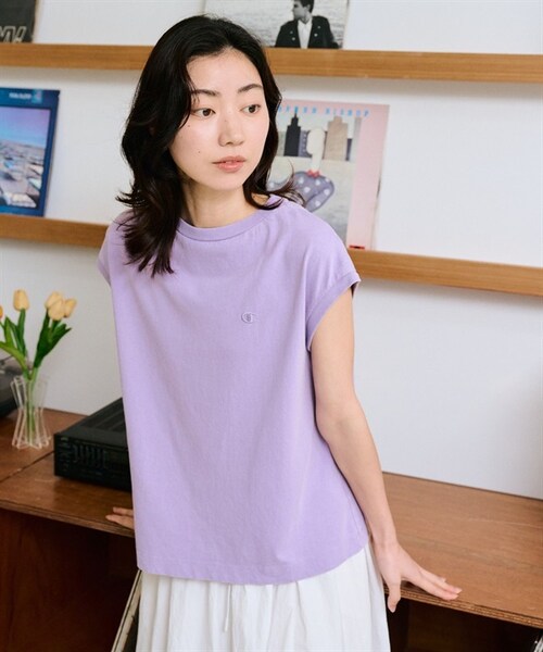 Champion（チャンピオン）の「Champion / 刺繡LOGO洗舊感法式袖上衣（その他・レディース・灰色/灰藍色/粉紫色・灰色/灰藍色/粉紫色）」の21枚目の写真