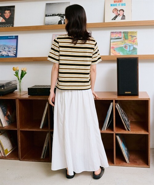 Champion（チャンピオン）の「Champion / 復古橫紋絲絨短袖T恤（その他・レディース・藏青x橘色/藏青x白色・藏青x橘色/藏青x白色）」の10枚目の写真