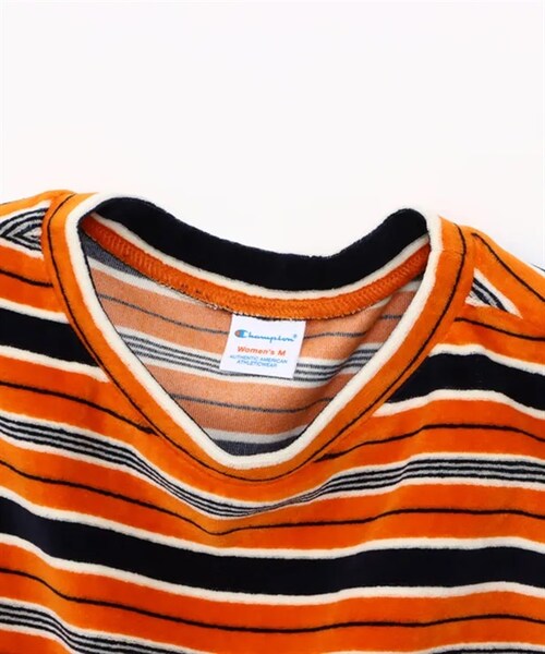 Champion（チャンピオン）の「Champion / 復古橫紋絲絨短袖T恤（その他・レディース・藏青x橘色/藏青x白色・藏青x橘色/藏青x白色）」の19枚目の写真