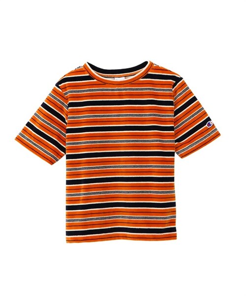 Champion（チャンピオン）の「Champion / 復古橫紋絲絨短袖T恤（その他・レディース・藏青x橘色/藏青x白色・藏青x橘色/藏青x白色）」の2枚目の写真