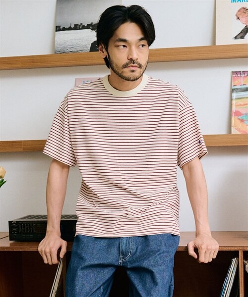 Champion(チャンピオン)の「Champion / 多色橫紋短袖T恤(その他・メンズ・原色/藏青色・原色/藏青色)」の3枚目の写真