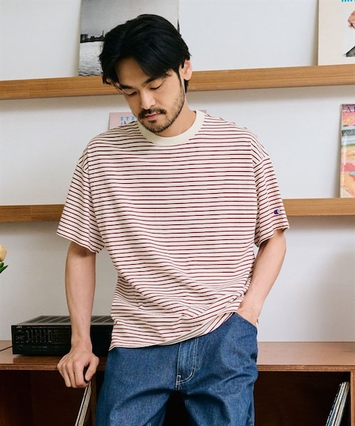 Champion(チャンピオン)の「Champion / 多色橫紋短袖T恤(その他・メンズ・原色/藏青色・原色/藏青色)」の5枚目の写真