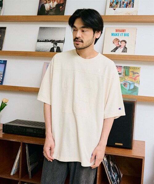 Champion（チャンピオン）の「Champion / 刺繡LOGO厚磅足球T恤（その他・メンズ・米白色/黑色・米白色/黑色）」の12枚目の写真