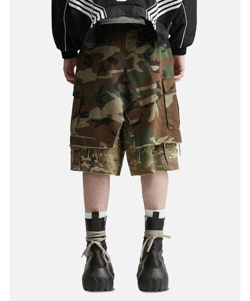 Layered Skirt Cargo Shorts