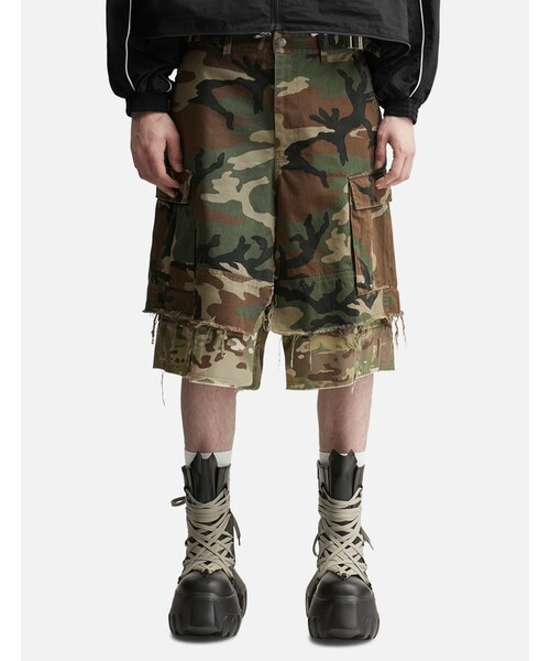 Layered Skirt Cargo Shorts