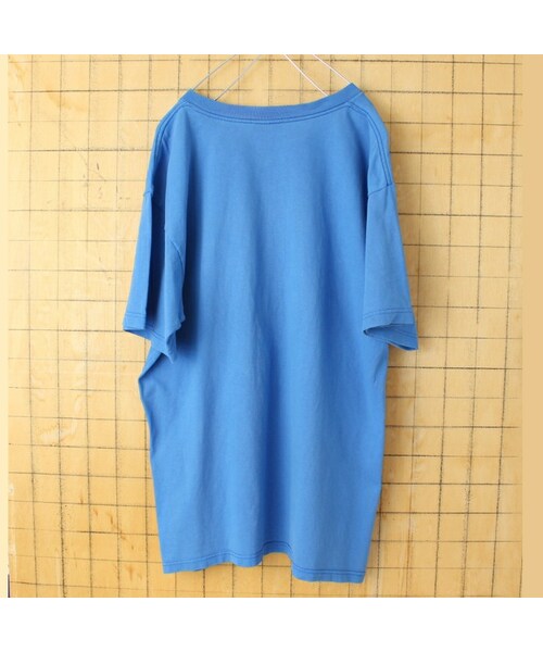 --（--）の「80s 90s USA製 TURNER 無地 半袖 Tシャツ ブルー メンズXL アメリカ古着（Tシャツ/カットソー・レディース・ブルー・XL）」の4枚目の写真